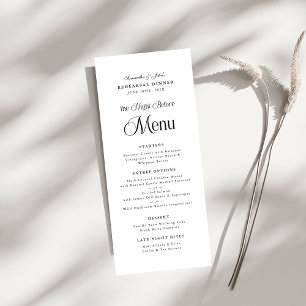 The Night Before Modern Elegant Rehearsal Dinner Menu