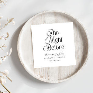 The Night Before Modern Elegant Rehearsal Dinner Napkin