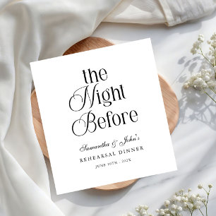 The Night Before Modern Elegant Rehearsal Dinner Napkin
