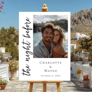 The night before modern photo welcome poster