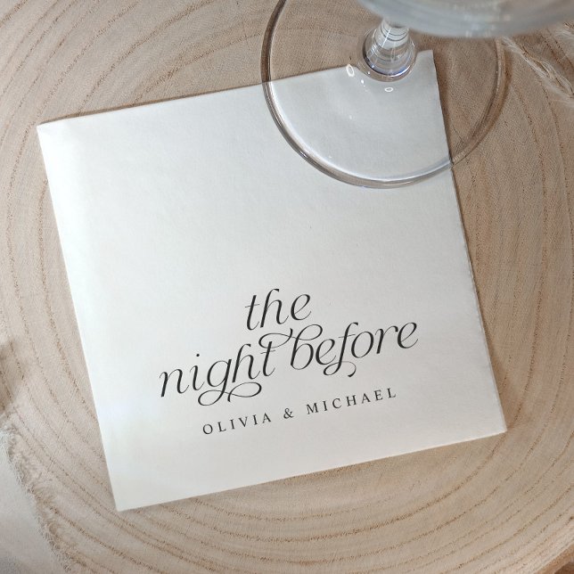 The Night Before Modern Rehearsal Dinner Napkin (Rehearsal dinner napkins - modern, simple, elegant and sophisticated the night before napkins)