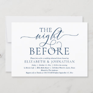 The Night Before, Modern Wedding Rehearsal Dinner  Invitation