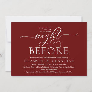The Night Before, Modern Wedding Rehearsal Dinner Invitation