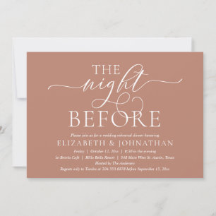The Night Before, Modern Wedding Rehearsal Dinner  Invitation