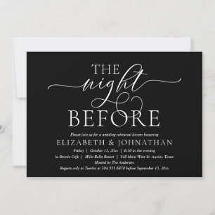 The Night Before, Modern Wedding Rehearsal Dinner  Invitation