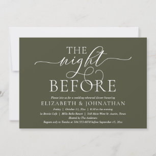 The Night Before, Modern Wedding Rehearsal Dinner Invitation