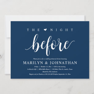 The Night Before, Modern Wedding Rehearsal Dinner Invitation