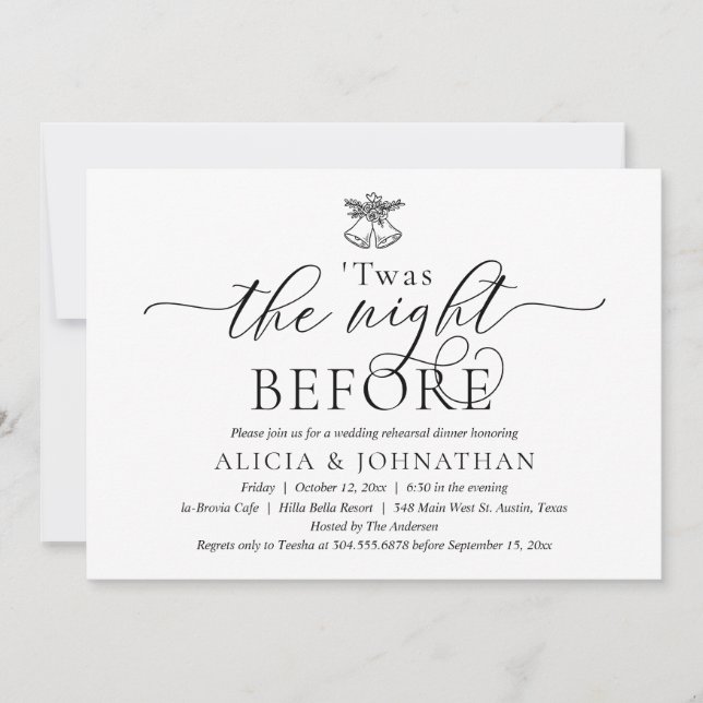 The Night Before, Modern Wedding Rehearsal Dinner Invitation (Front)