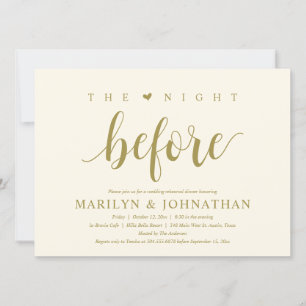 The Night Before, Modern Wedding Rehearsal Dinner Invitation