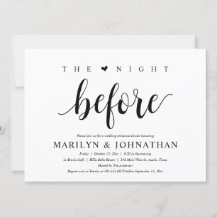 The Night Before, Modern Wedding Rehearsal Dinner Invitation