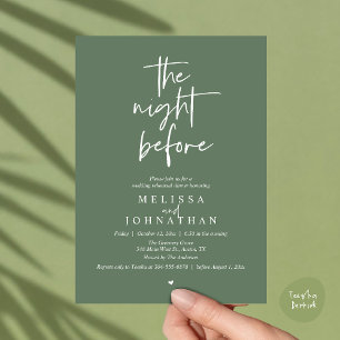 The night before, Modern Wedding Rehearsal Dinner Invitation