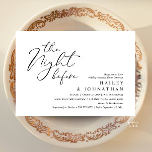 The Night Before, Modern Wedding Rehearsal Dinner Invitation
