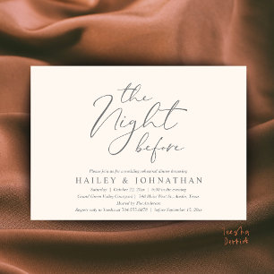 The Night Before, Modern Wedding Rehearsal Dinner Invitation