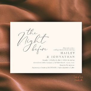 The Night Before, Modern Wedding Rehearsal Dinner Invitation