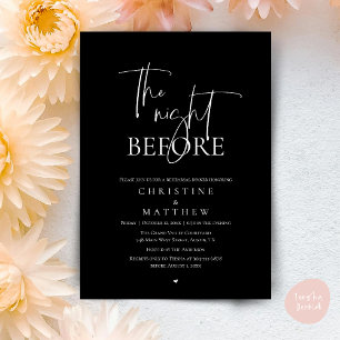 The Night Before, Modern Wedding Rehearsal Dinner Invitation