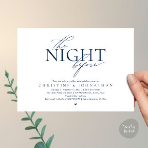 The Night Before, Modern Wedding Rehearsal Dinner  Invitation