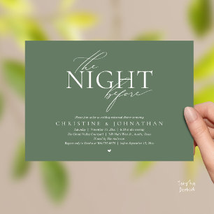 The Night Before, Modern Wedding Rehearsal Dinner  Invitation