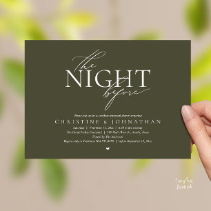 The Night Before, Modern Wedding Rehearsal Dinner  Invitation