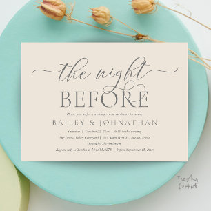 The Night Before, Modern Wedding Rehearsal Dinner Invitation