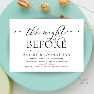 The Night Before, Modern Wedding Rehearsal Dinner Invitation
