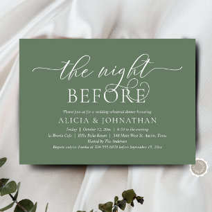 The Night Before, Modern Wedding Rehearsal Dinner Invitation