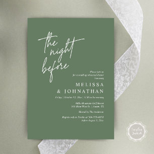 The Night Before, Modern Wedding Rehearsal Dinner Invitation