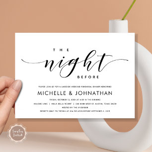 The Night Before, Modern Wedding Rehearsal Dinner Invitation