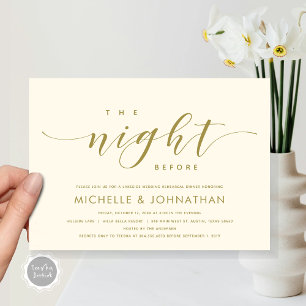 The Night Before, Modern Wedding Rehearsal Dinner  Invitation
