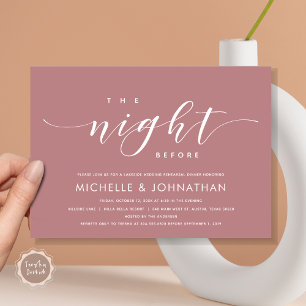 The Night Before, Modern Wedding Rehearsal Dinner  Invitation