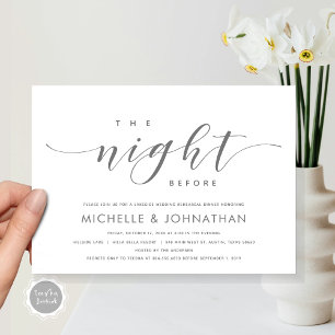The Night Before, Modern Wedding Rehearsal Dinner Invitation