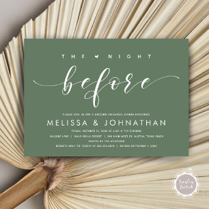 The Night Before, Modern Wedding Rehearsal Dinner  Invitation
