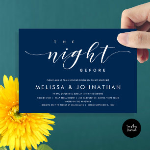 The Night Before, Modern Wedding Rehearsal Dinner  Invitation