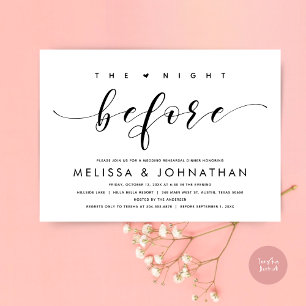 The Night Before, Modern Wedding Rehearsal Dinner Invitation