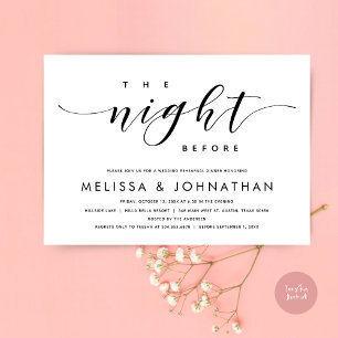 The Night Before, Modern Wedding Rehearsal Dinner Invitation