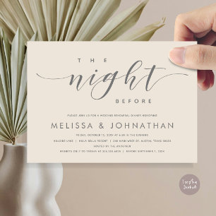 The Night Before, Modern Wedding Rehearsal Dinner Invitation