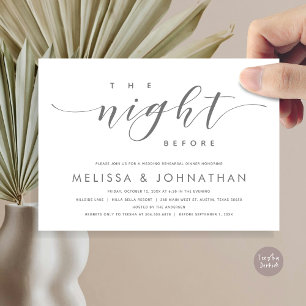 The Night Before, Modern Wedding Rehearsal Dinner Invitation