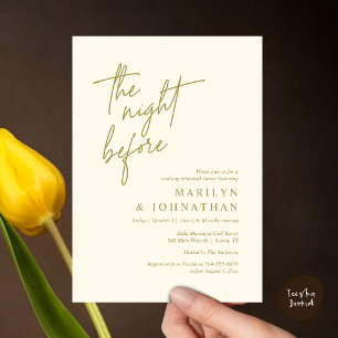 The Night Before, Modern Wedding Rehearsal Dinner Invitation