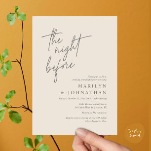 The Night Before, Modern Wedding Rehearsal Dinner Invitation