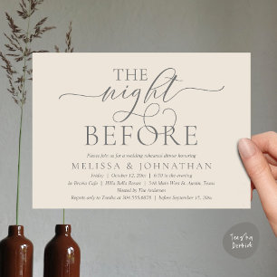 The Night Before, Modern Wedding Rehearsal Dinner Invitation