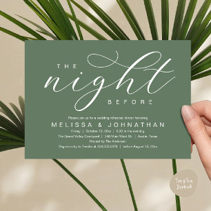 The Night Before, Modern Wedding Rehearsal Dinner Invitation