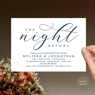 The Night Before, Modern Wedding Rehearsal Dinner Invitation