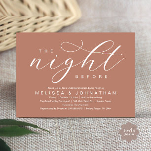 The Night Before, Modern Wedding Rehearsal Dinner Invitation