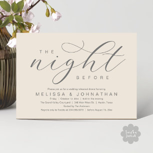 The Night Before, Modern Wedding Rehearsal Dinner Invitation