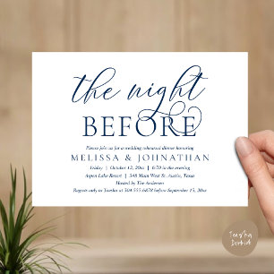 The Night Before, Modern Wedding Rehearsal Dinner  Invitation