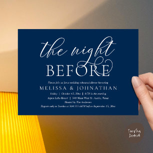 The Night Before, Modern Wedding Rehearsal Dinner Invitation