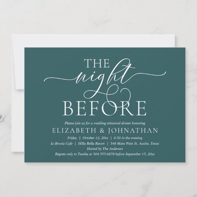 The Night Before, Modern Wedding Rehearsal Dinner Invitation (Front)