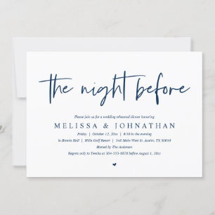 The Night Before, Modern Wedding Rehearsal Dinner Invitation