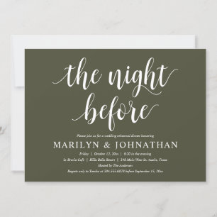 The Night Before, Modern Wedding Rehearsal Dinner Invitation