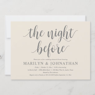 The Night Before, Modern Wedding Rehearsal Dinner Invitation