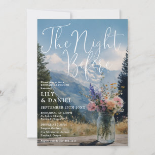 The Night Before Mountain Floral Rehearsal Dinner Invitation